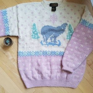 Vintage Eddie Bauer Wool knit polar bear sweater